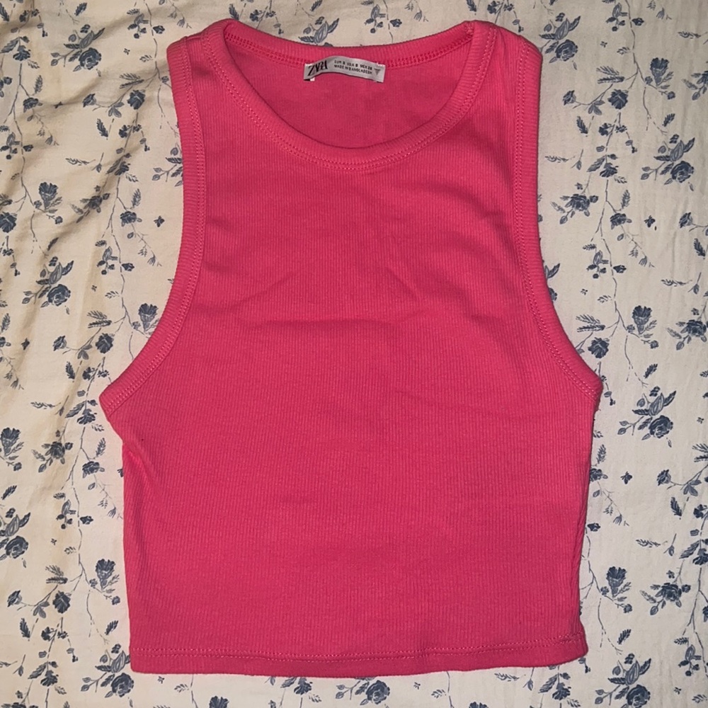 Zara hot pink halter top